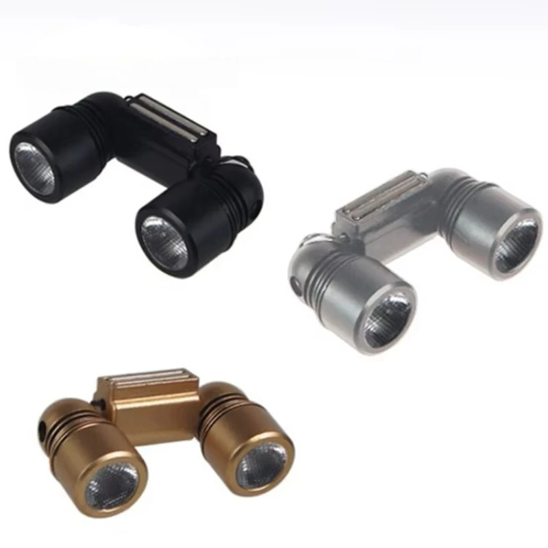 Mini Double Head Black Magnetic Track Spotlight for Jewelry Light Emitting Diode Showcase Lighting