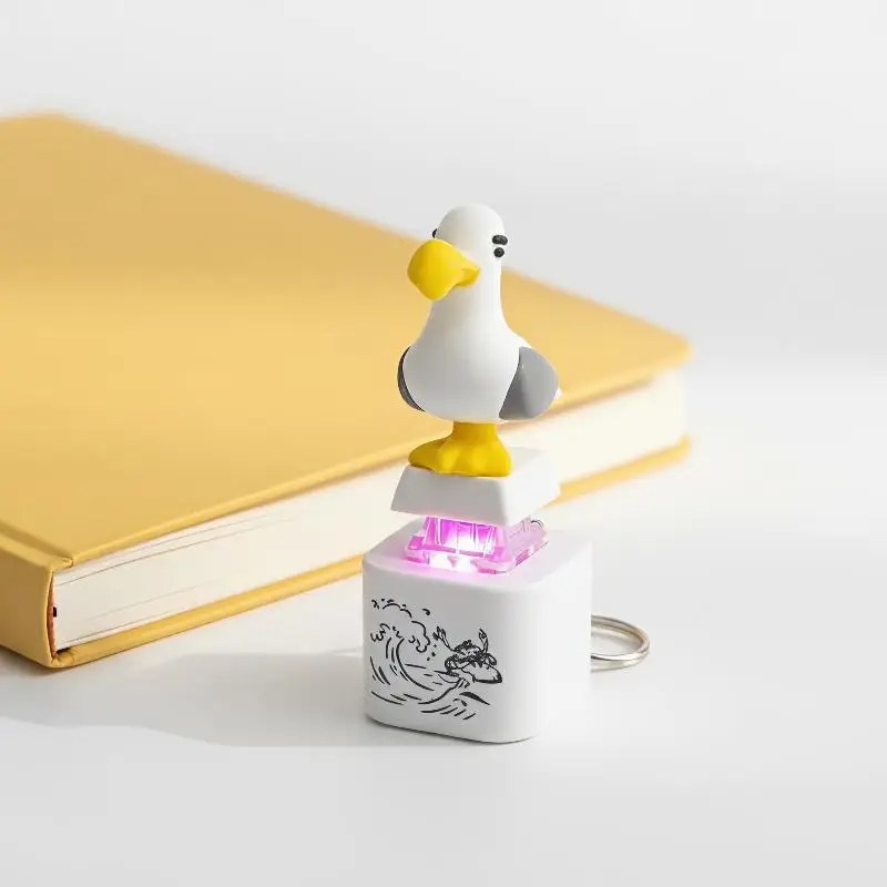 3D Squeaky Seagull Custom Keycap Cartoon Soft Silicone Keycap for DIY Mechanical Keyboard Modification
