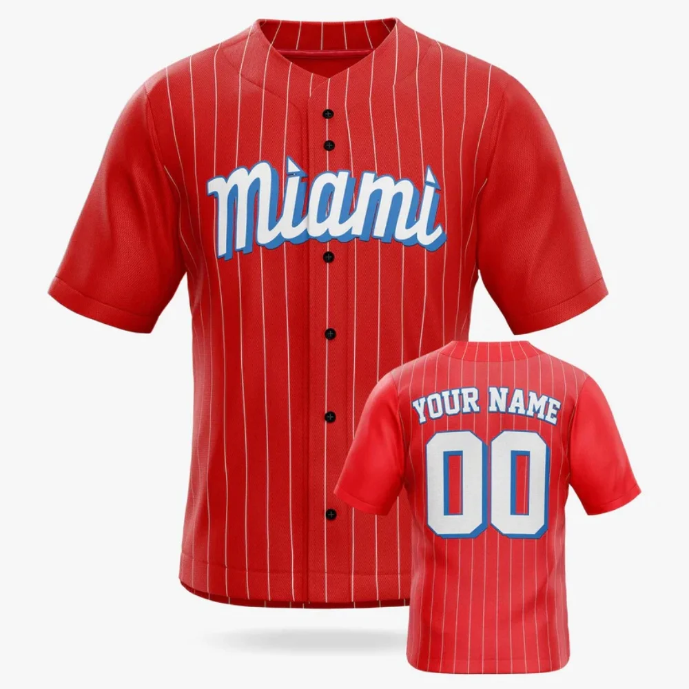 

Custom City Baseball Jersey - Miami - Design Your Own 3D Printed Men For Women Shirt Casual Team Shirts