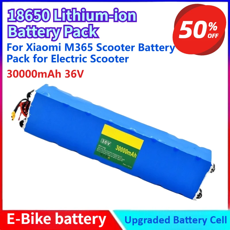 

New 36V 30000mAh 10S3P XT30-JS Plug Li-ion Battery Pack for Xiaomi M365 Scooter Battery Pack for Electric Scooter with BMS