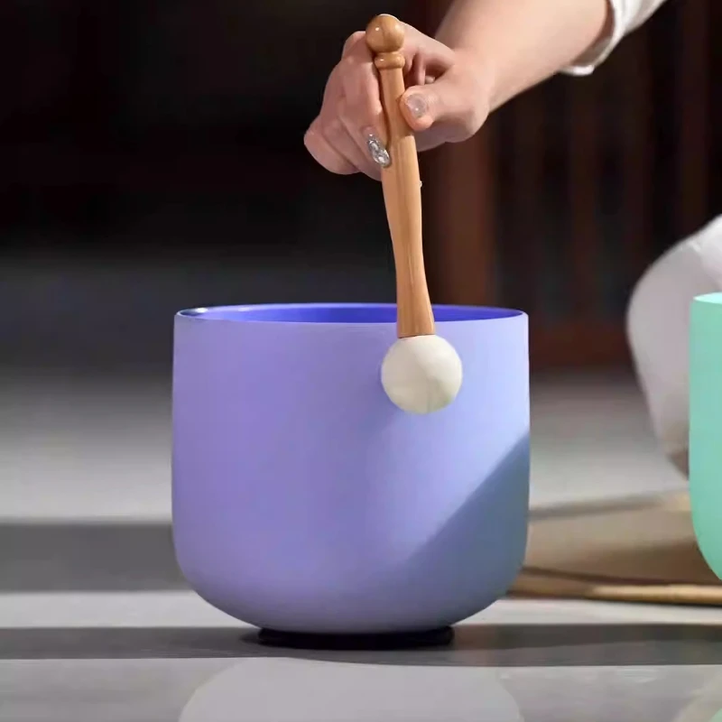 Tigelas de canto de cristal coloridas meditação mindfulness tigelas de canto relaxamento yoga tigela som cura instrumentos de percussão