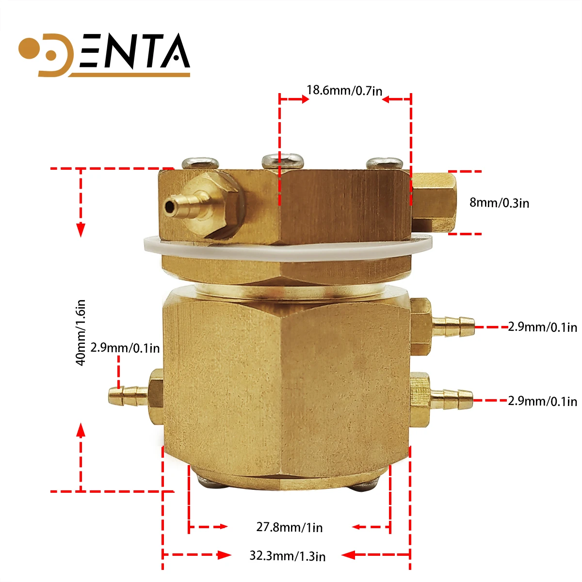 

Dental Unit Chair Pneumatic Pressure Water Valve Hexagonal Control Square Metal Parts Replacement Fit for Belmont
