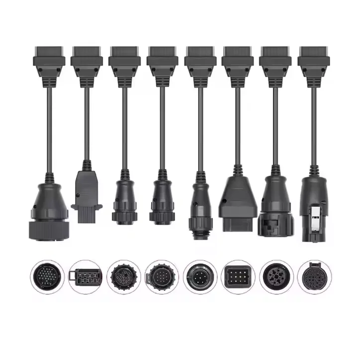 Top Sale Full Set  OBD2 Adapter Cable for 8 Trucks For IVECO/Scania/Benz/Renault/VOLVO OBD  Adapter & Cable for Truck Analyzer