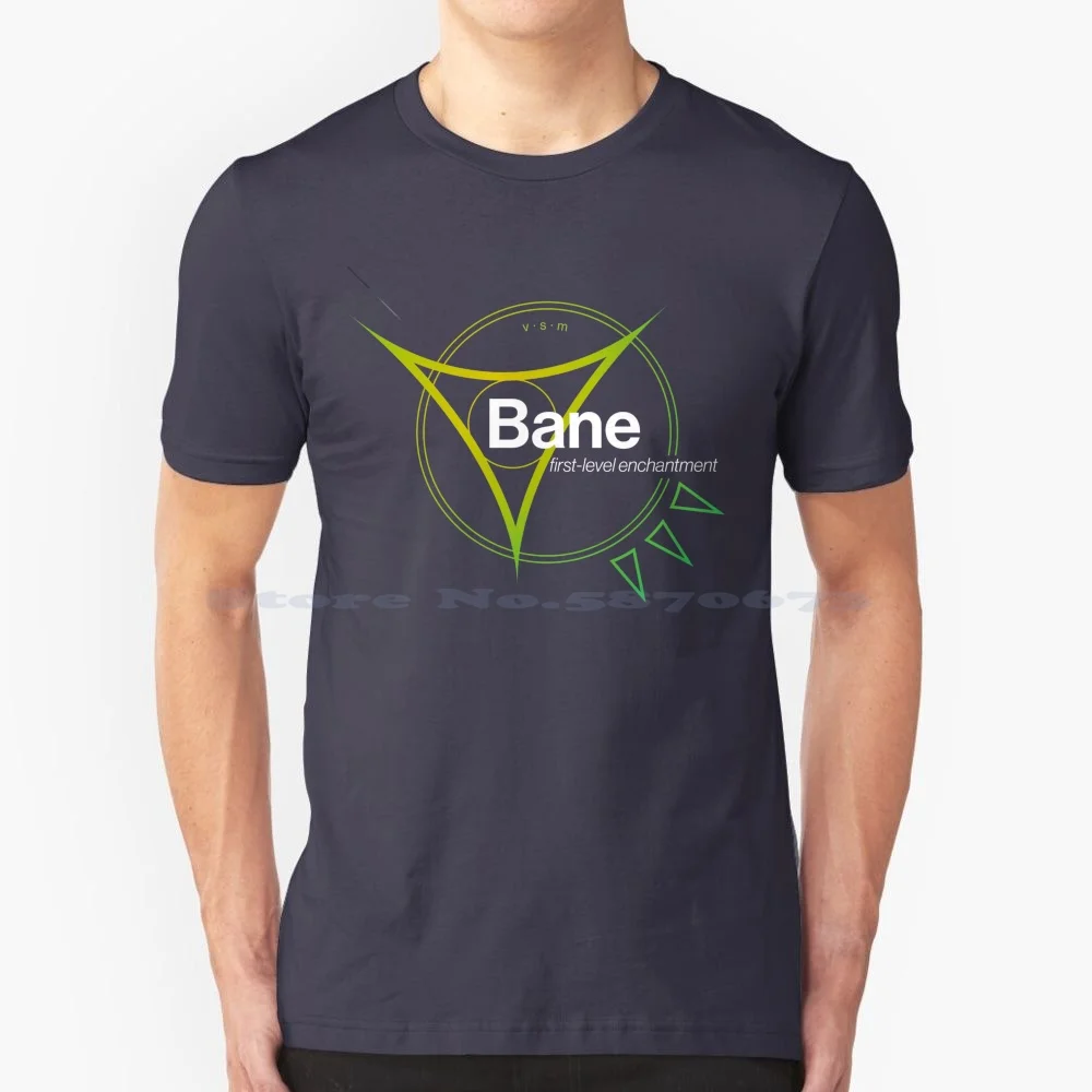 Bane Spell Symbol T Shirt 100% Cotton Tee Bless Wizard Cleric Druid Bard Sorcerer Radiant Damage Evocation Dragons Spell Magic