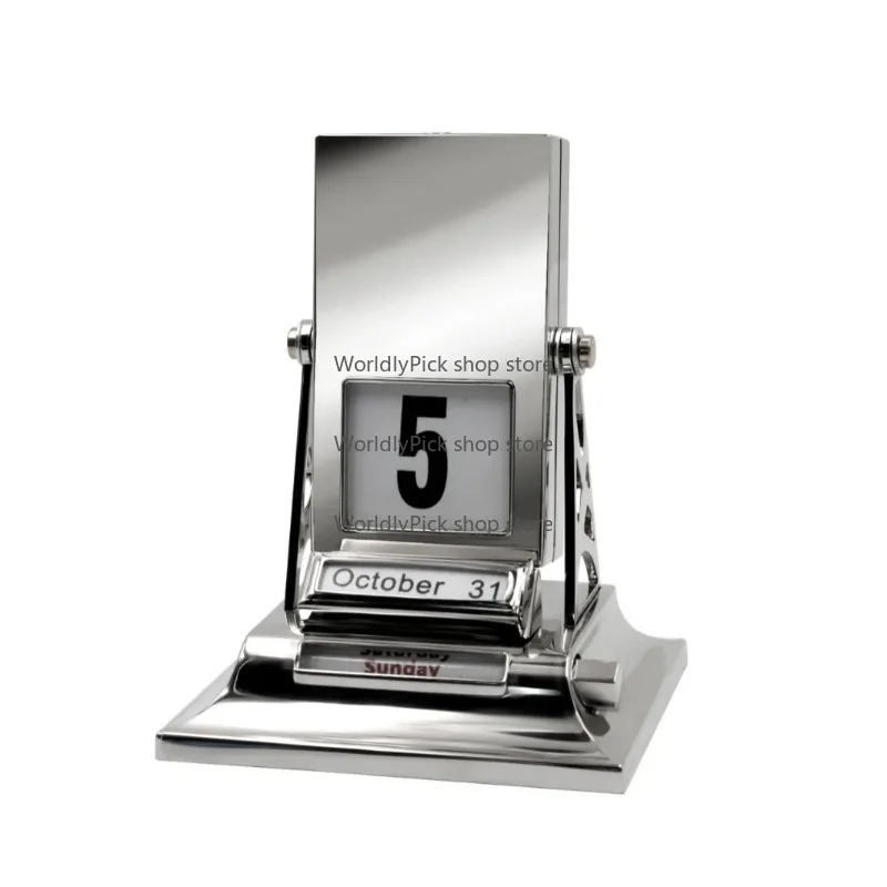 New Flip Metal Desk Calendar Creative Perpetual Calendar Russian English Crafts Business