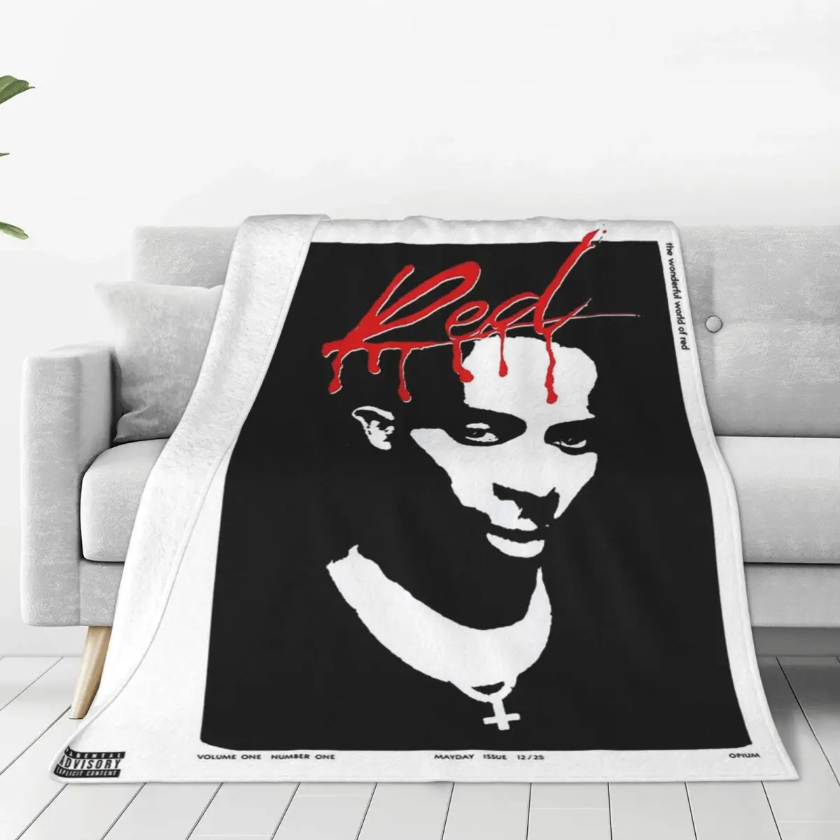 Playboi Carti Whole Lotta Red Album Cove Blanket Fleece Super Soft Sofa Throw Blankets For Home Bedroom Travel Throws Bedspread