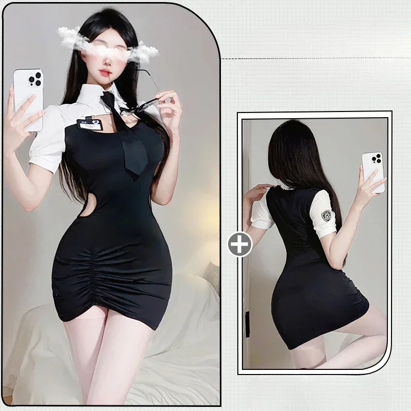 Sexy Lingerie Police Officers Uniform Dress Women Sex Stewardess Costumes Cosplay Underwear Clubwear Police Outfits Passion Suit