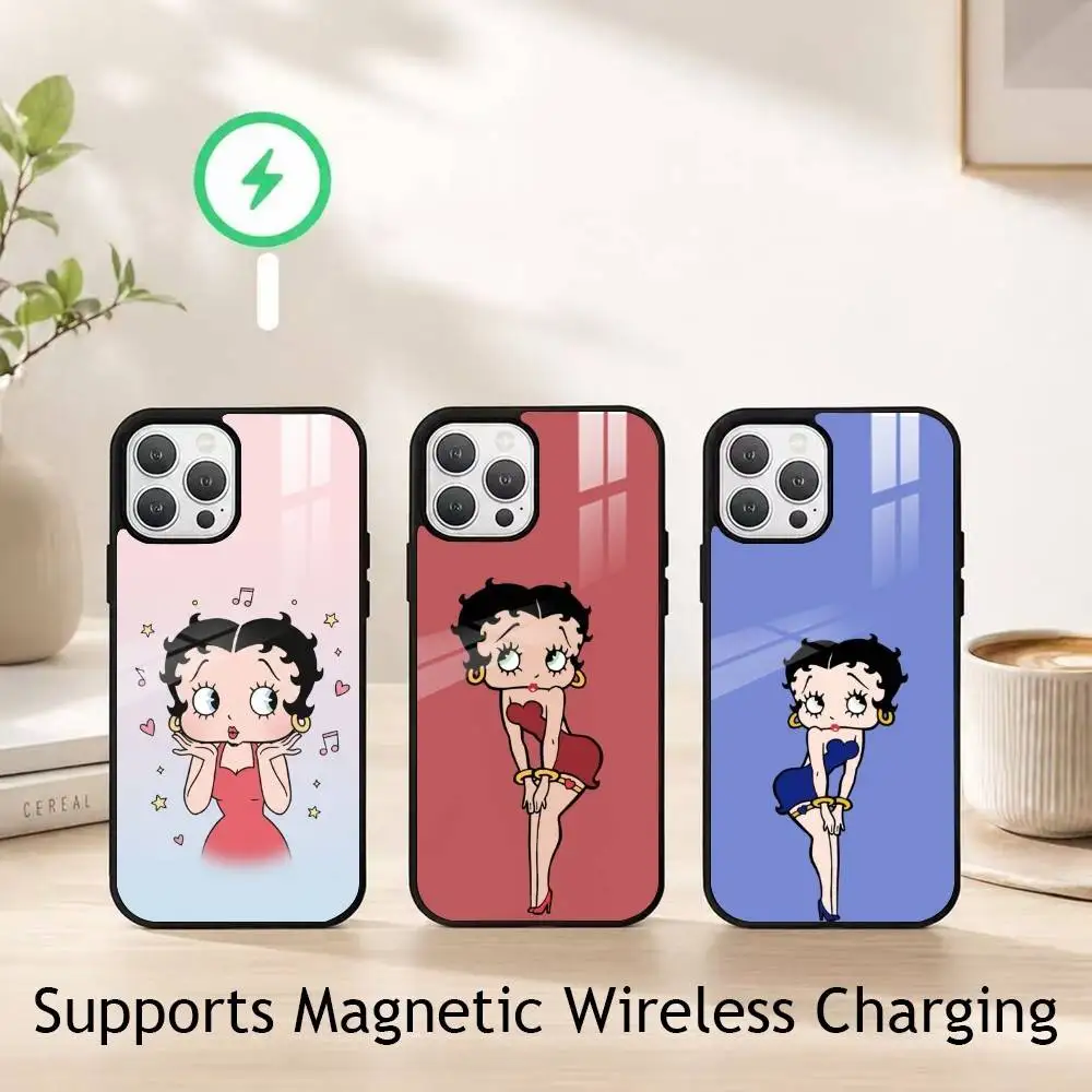 C-Cute Betty B-Boop gift Phone Case For iPhone18,17,16,15,14,13,12,11 Plus,Pro Supports Magnetic Wireless Charging