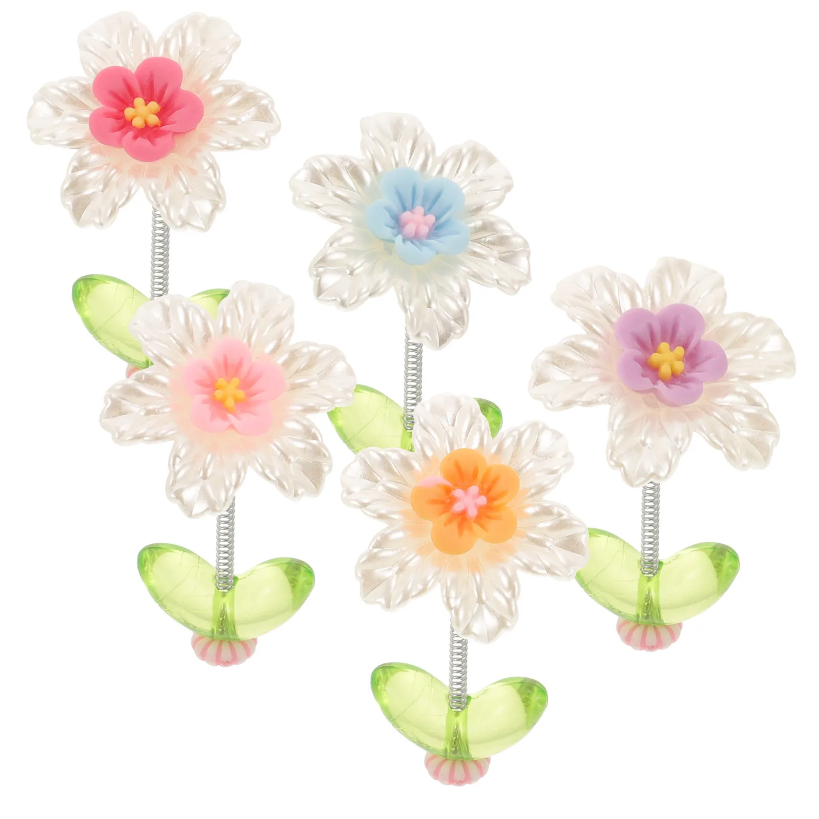 

5Pcs Flower Car Accessories for Dashboard Stylish Shaking Ornaments Car Interior Decorations Elegant Resin Dashboard Decor