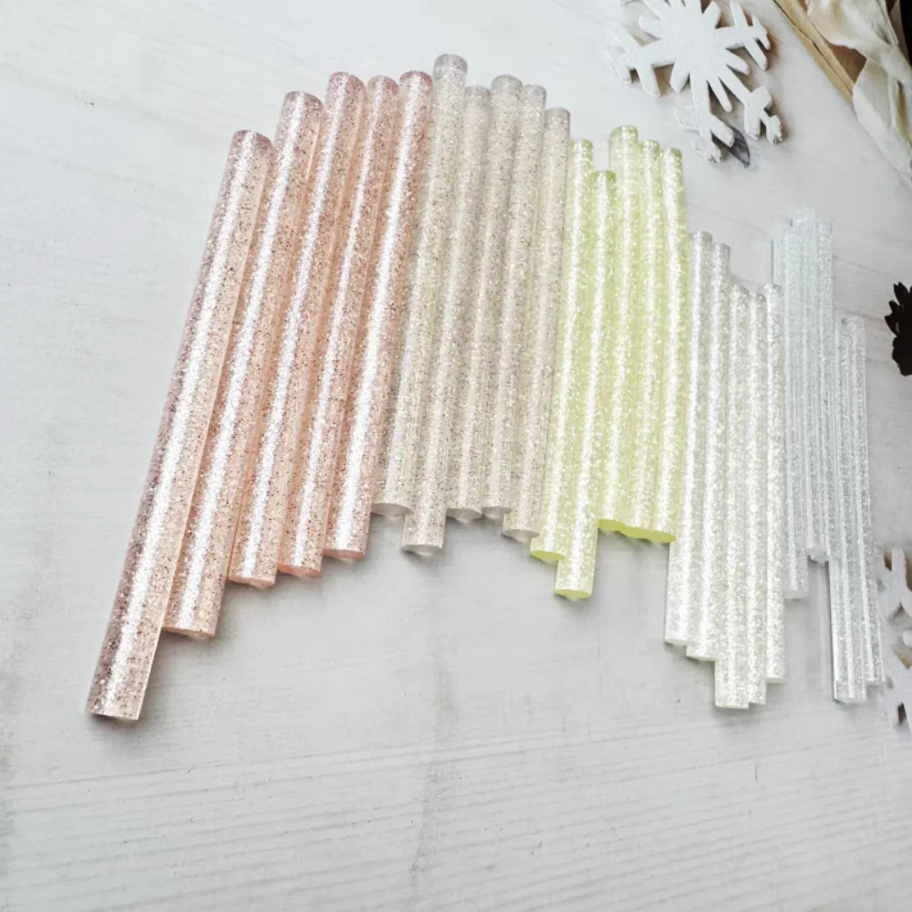 

20Pcs/lot Transparent Flashing Color Hot melt adhesive stick Light color Soft adhesive strip for glue gun 7mm Elastic Wax seal