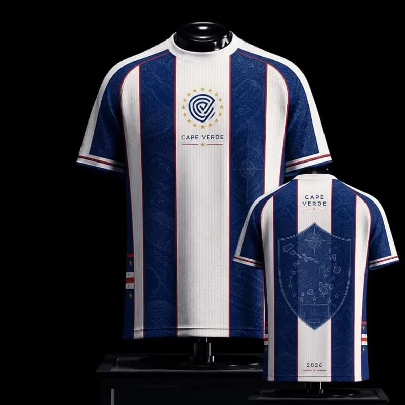 2026 New Cape Verde Themed Jersey, Unisex, Adult and Children's Breathable Quick-Drying Sports Training Clothing Family Matching