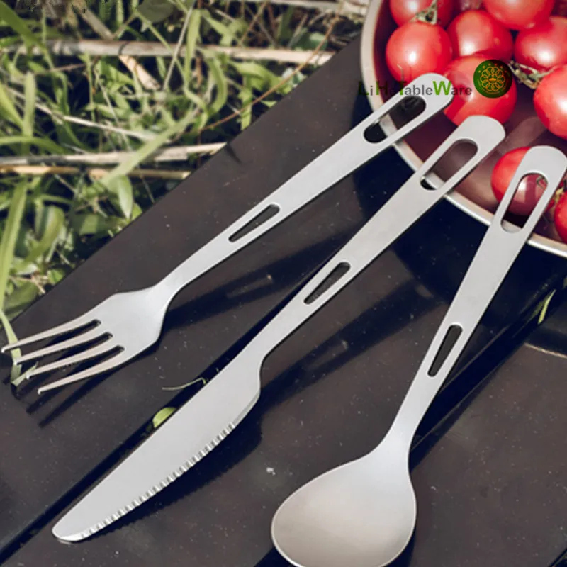 

Titanium Spoon Knife Fork Kitchen Home Accessories Gift Set Camping Ultralight Complete Outdoor Tableware Hiking Cutlery Set