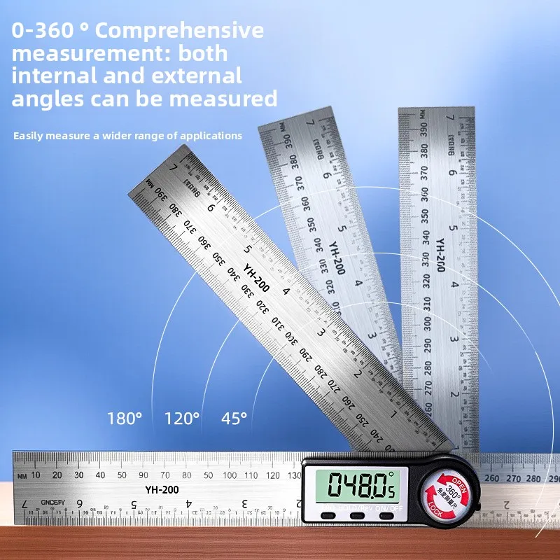 

Multifunctional High-Precision Digital Angle Ruler - Thickened Stainless Steel Universal Woodworking Measuring Tool
