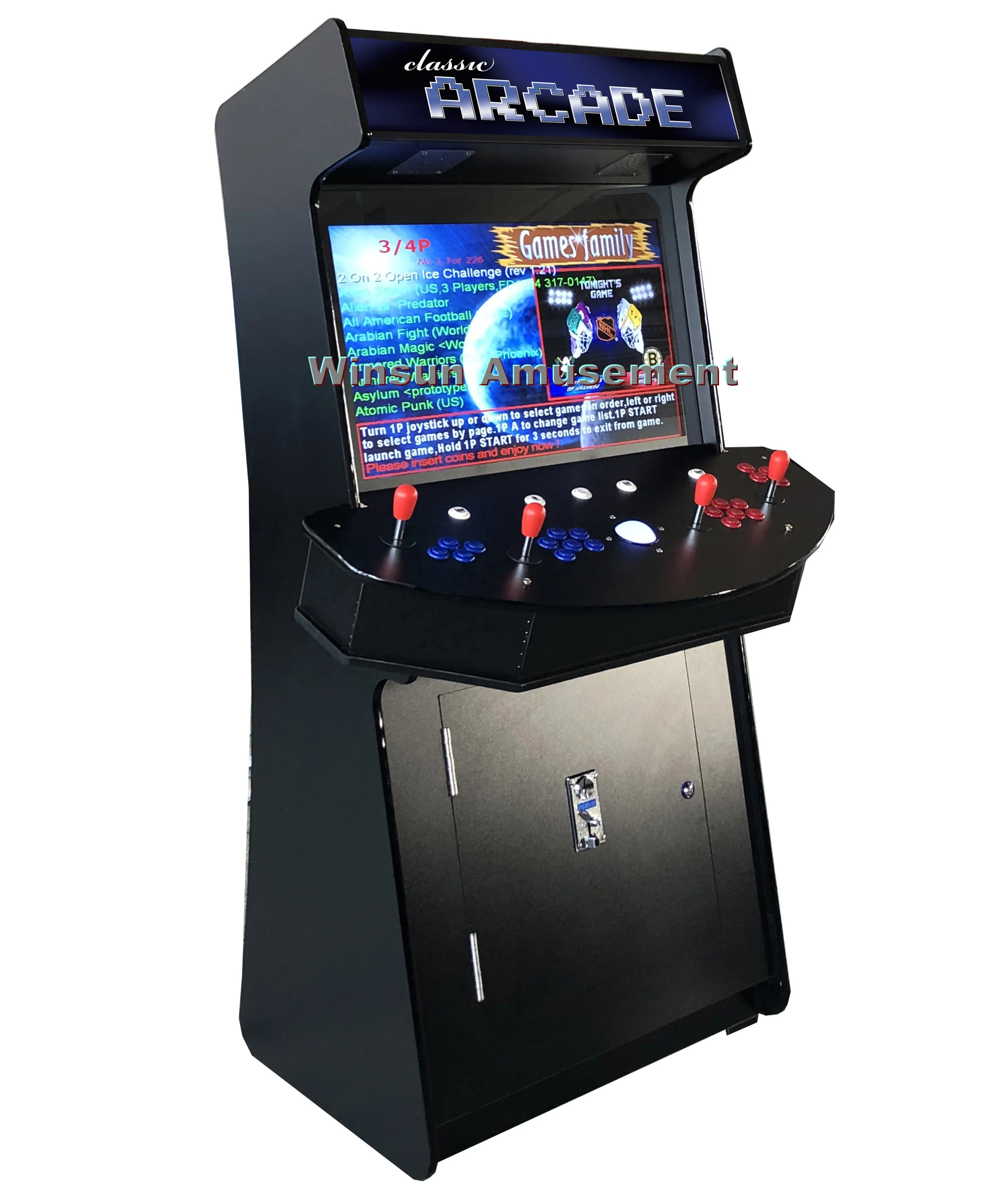 Wholesale 4  players stand up Slim arcade machines with 32'' screeb and 4000 games