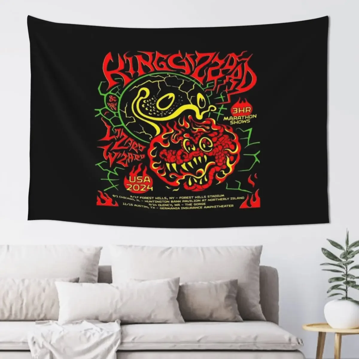 

Special Tour 2024 King Gizzard Tapestry Things To Decorate The Room Cute Room Decor Christmas Decoration Tapestry