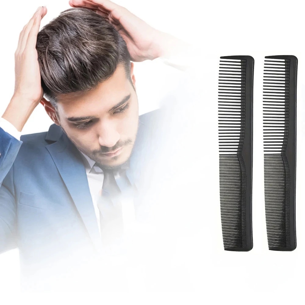2 Stück schwarzer Haarstyling-Kamm, Haarkamm mit feinen Zähnen, hitzebeständiger Kamm, doppelköpfiger Haar-Styling-Kamm