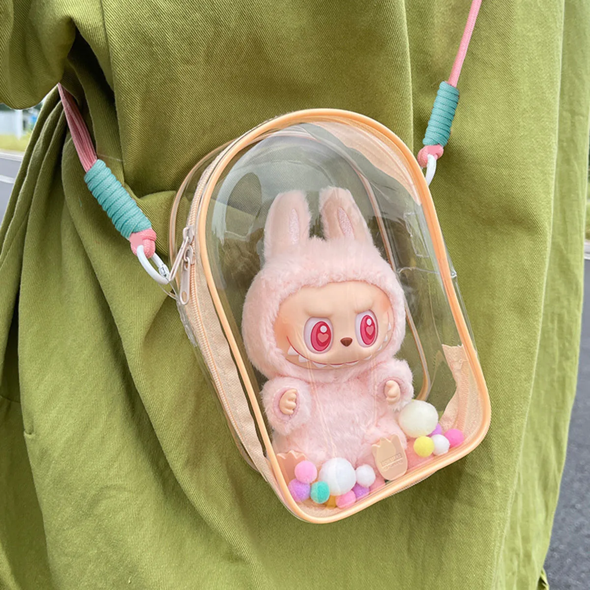 قابل للتعديل الملونة المنسوجة الهاتف المحمول الحبل مكافحة فقدان حبل Labubu حقيبة معلقة حبل متعدد الأغراض الحبل