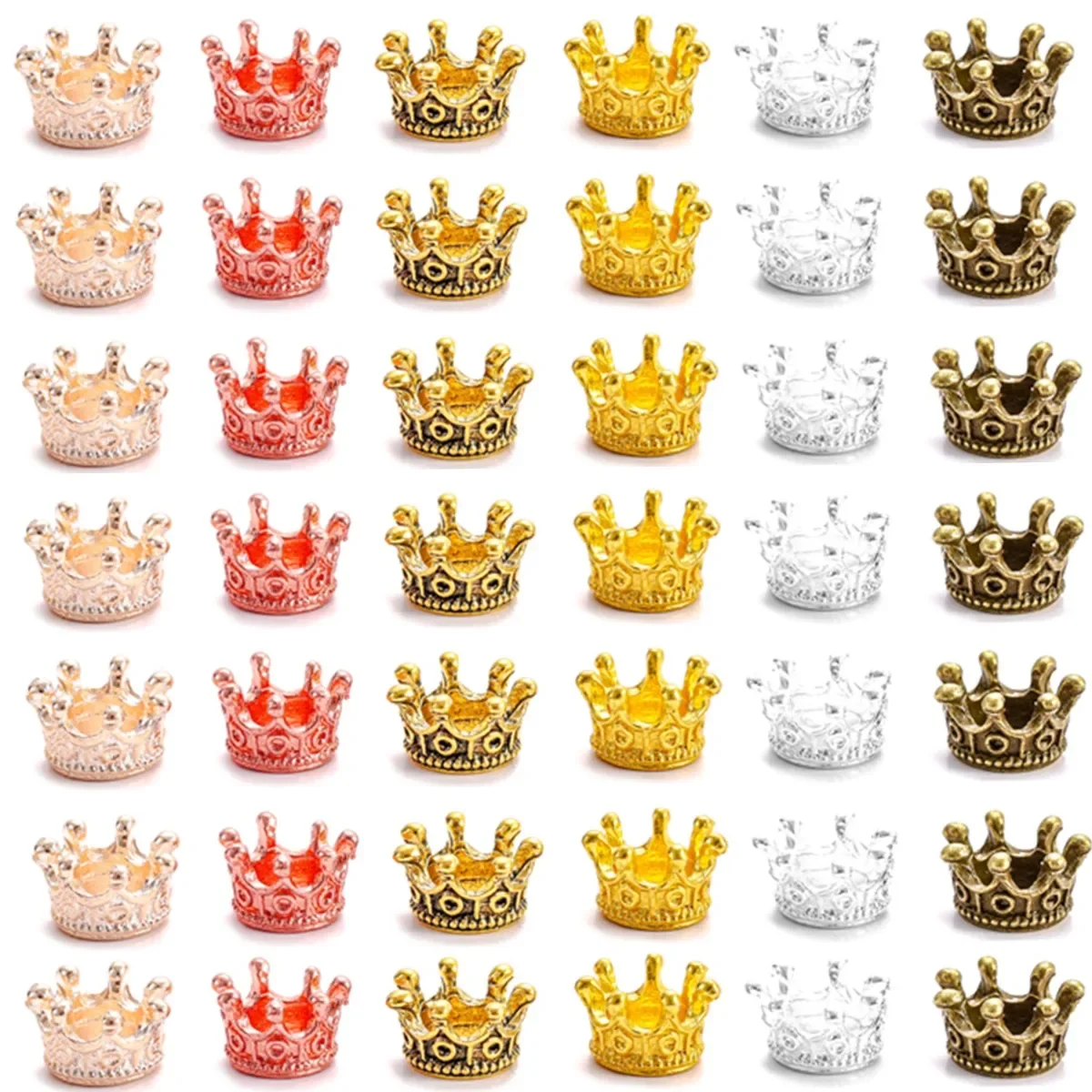 

10 шт., винтажный сплав, маленькая подвеска в виде короны, бусины-разделители для DIY, ожерелье, браслет, подвеска для волос, аксессуары для изготовления ювелирных изделий