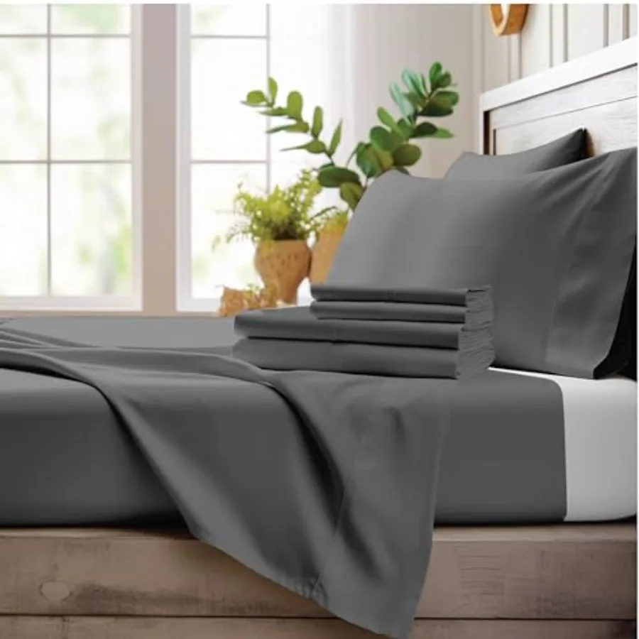 

Bamboo Bay 4 Pcs Size Sheet Set, 100% Viscose Made from Bamboo, Breathable, Ultra Soft Cooling Bed Sheets for Hot Sleepers, Bed