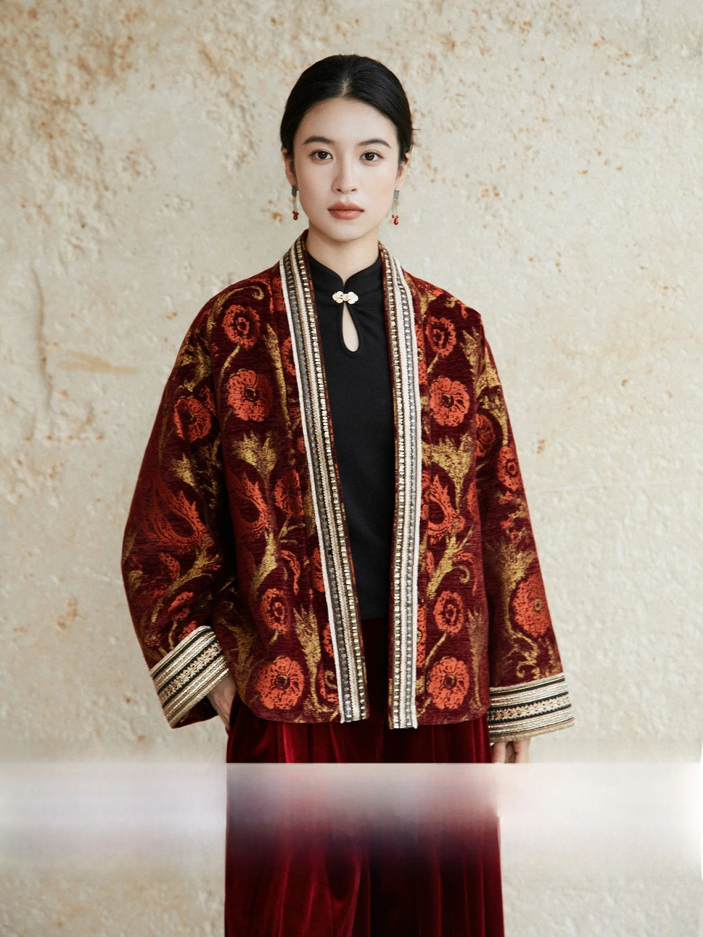 

Новая китайская хлопковая куртка с кружевной отделкой из смесового волокна, короткое пальто для женщин, теплое, комфортное, прямого кроя, для осеннего сезона