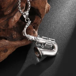 Retro Saxophone Creative Virgin Pendant Necklace for Men Women Punk Style Rock Street Jewelry Gift Accessories