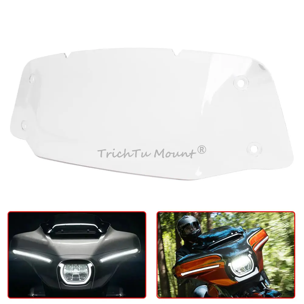 Motorcycle 7inch Front Windshield Fairing Clear Wind Deflector Windscreen Cover For Harley Touring CVO Street Glide 2023 2024