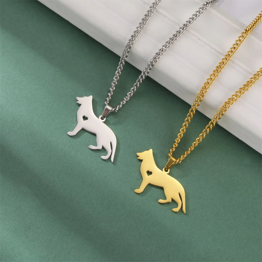 My Shape Cute Puppy Dogs Pendant Necklace for Women Girl Stainless Steel Animal Samoye Dachshund Dog Jewelry Dogs Lovers Gifts
