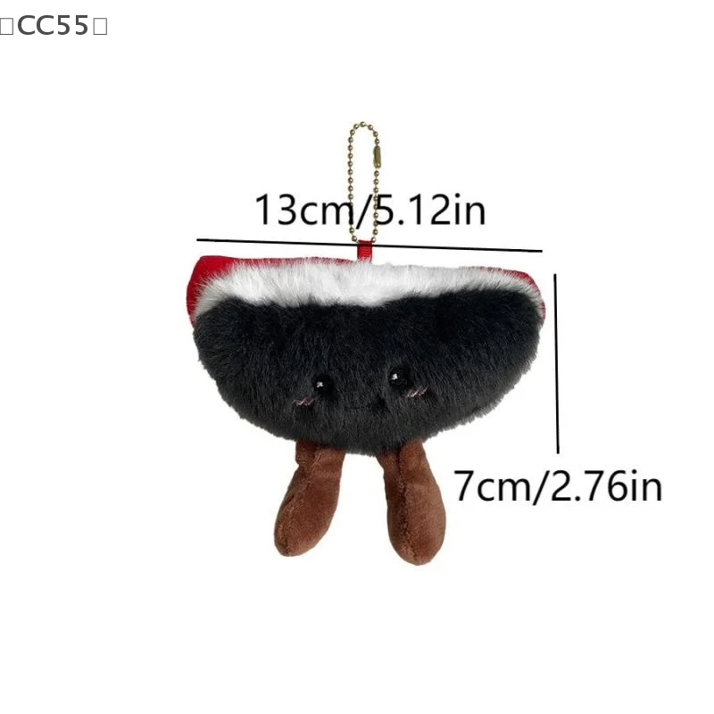 〔CC55〕Creative Cartoon Hot Dog Plush Keychain Cute Stuffed Doll Keyring Bag Pendant Backpack Hanging Decoration Lovely Gifts