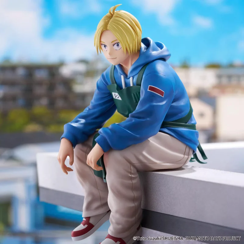 Original anime sakamoto dias shin asakura postura sentada figuras de ação ornamentos modelo hobbies colecionáveis