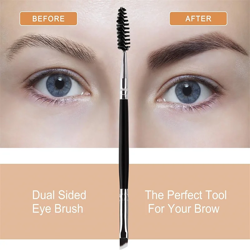 Brosse à cils à Double tête, peigne à sourcils 2 en 1, brosse de maquillage à angle plat, outils à Double extrémité, 10/5 pièces