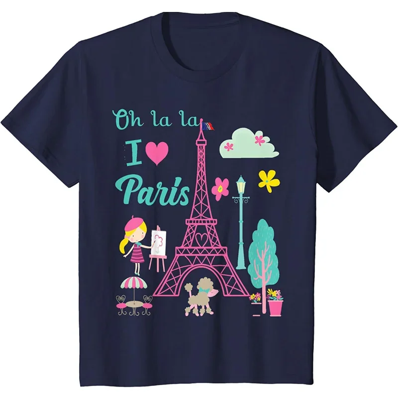 Fashion Summer 3D 2024 France Paris Competitions Games Print T Shirt Paris Lovers Cool Streetwear Short Sleeves Harajuku Clothes