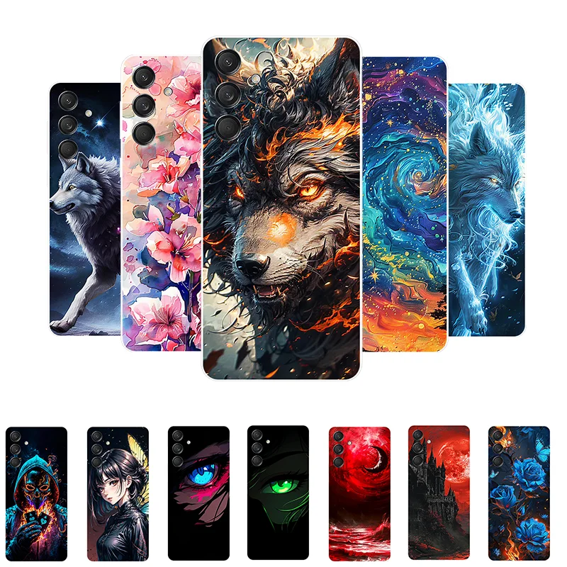 For Samsung M55 Case M556B Wolf Painted Cover Shockproof Soft Silicone Phone Case For Samsung Galaxy M55 M 55 Fundas GalaxyM55