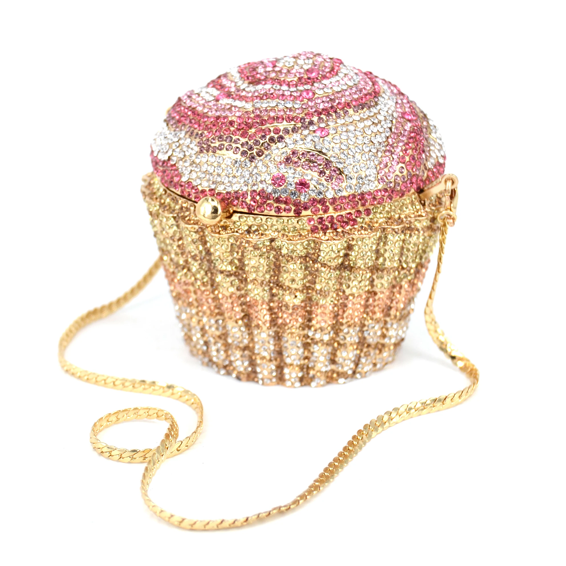 

Cupcake Sparkling Diamonds Glamorous Evening Bags for Women Elegance Luxury Dazzling Soiree Pochette Handbags Clutch Bags SC515