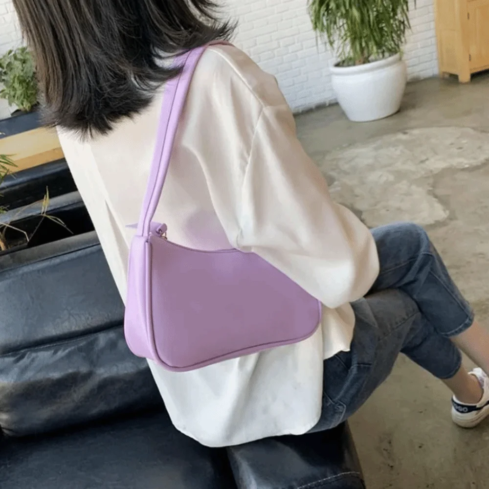 

Minimalist Design Retro Forearm Bag Underarm Style Small Size Bow Handbag Vintage Look Top Handle PU Leather Bag Female Use