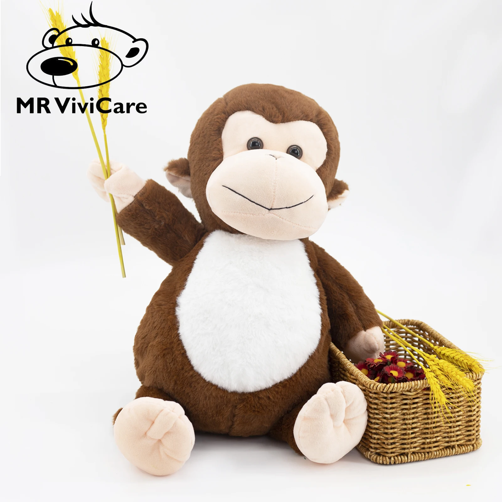 45cm Monkey Plush Toy Smart Monkey Stuffed Animal Knitted Boy Baby Doll Birthday Gift Fidget Toys Cute Sofa Stuffed Toys