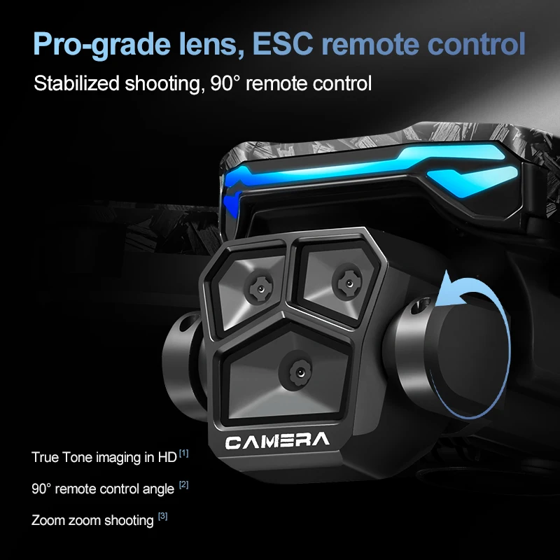 New D13 RC Drone 4K Professional HD Triple Camera 5G WIFI FPV Dron 360° Obstacle Avoidance Brushless Large Screen Quadcopter Toy