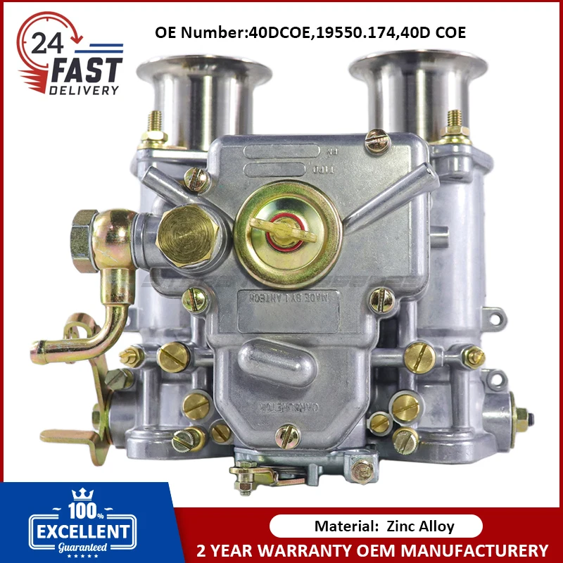 Carburetor for 40DCOE Weber 40mm Twin Choke Carb Fits for 1975-1992 VW Water Cooled 1.5, 1.6, 1.7, 1.8 8V Engines19550.174