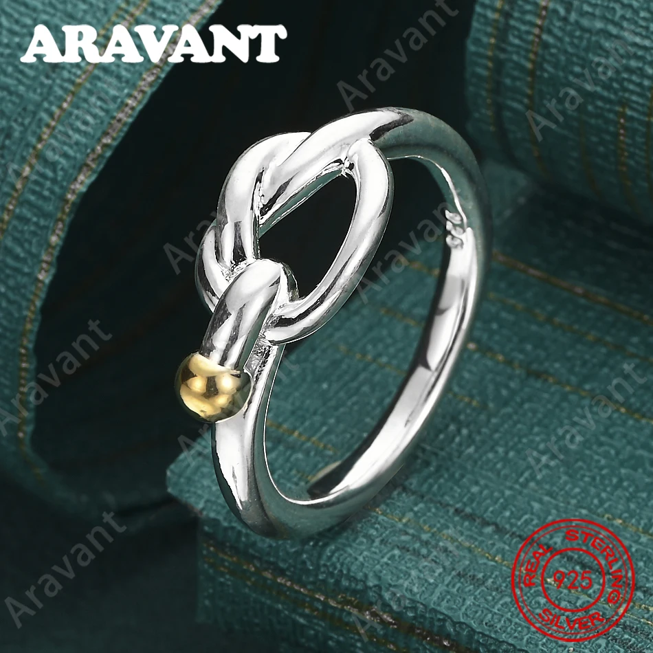 

925 Sterling Silver Ring With Gold Beads - A Unique And Versatile Gift For Women, Perfect For Events And Jewelry