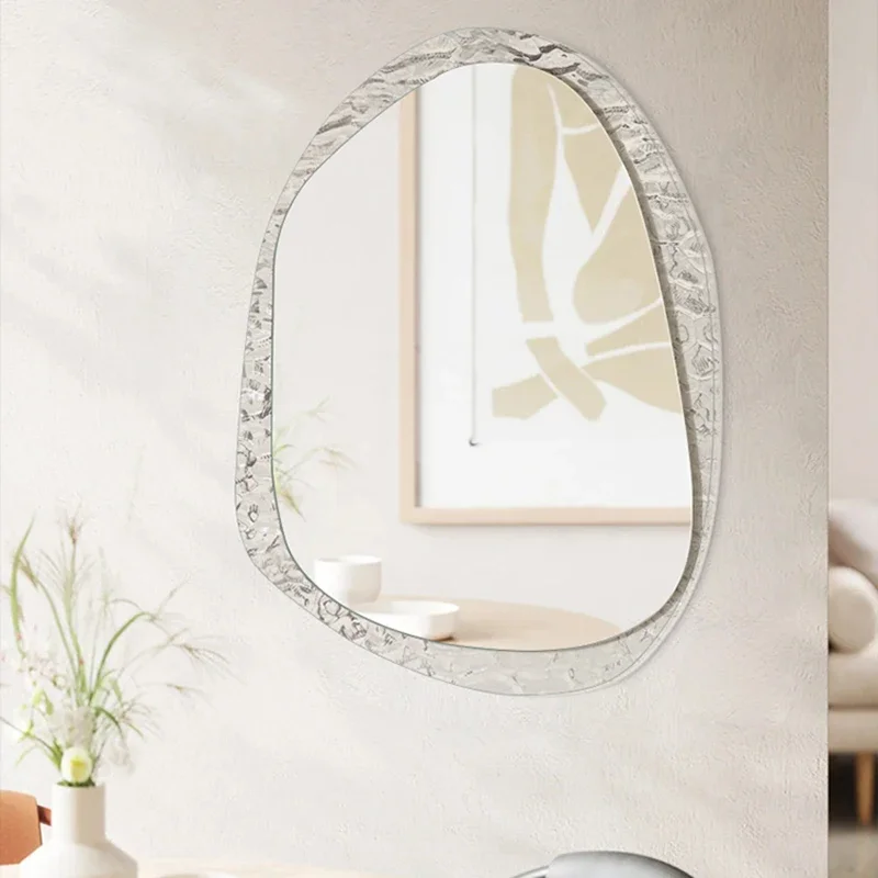 المدمجة مرآة حمام متموجة غرفة المعيشة إنفينيتي الحديثة الغرور مرآة جمالية غير النظامية مستحضرات التجميل Espelhos ديكورات المنزل #3