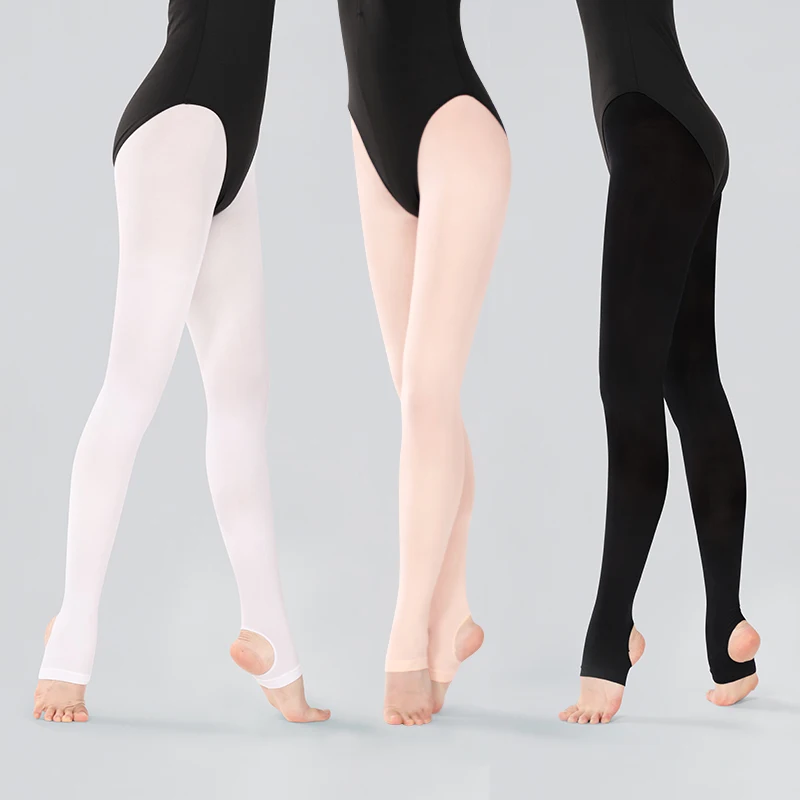 Girls Women Dance Leggings 60D Stirrup Ballet Tights Gymnastics Pedal Pantyhose Kids Ballet Legging Ballet Stocking 3 pairs