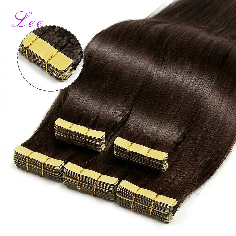 

Tape in Hair Extensions Human Hair Seamless Invisible 21Pcs/Pack 50g Brazilian DarkBrown Remy 16-22Inch Straight 100% Human Hair