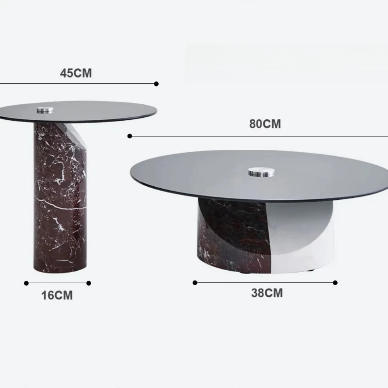 

Nordic Style Minimalist Natural Marble round Tea Table