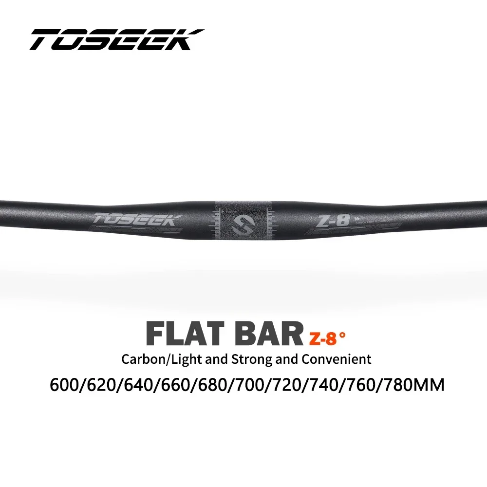 TOSEEK 31.8MM kierownica Mtb w całości z włókna węglowego kierownica rowerowa 640/660/680/700/720/740/760/780mm 8 stopni kierownica roweru górskiego