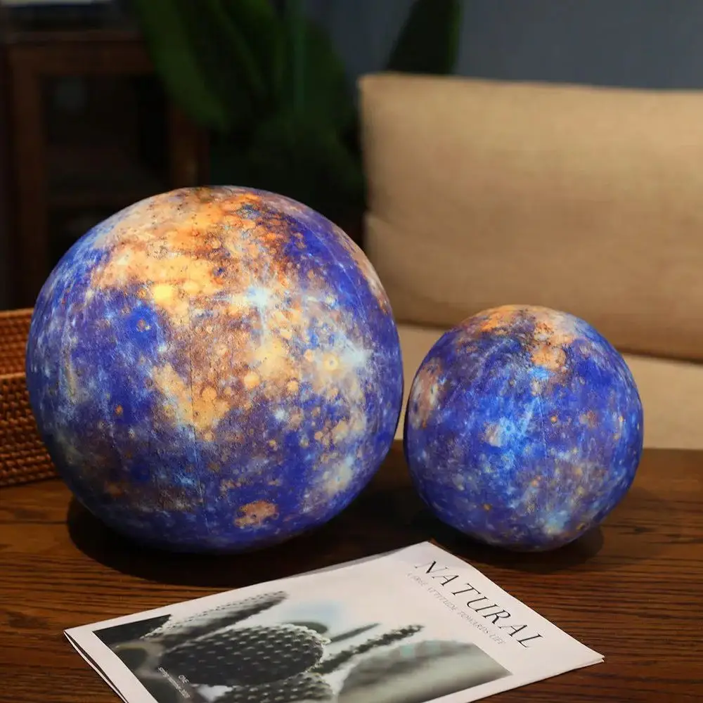 Lifelike Solar System  Planet Earth Sun Mars Plush Toy Stuffed Mercury Jupiter Saturn Uranus Neptune Round Ball Throw Pillow