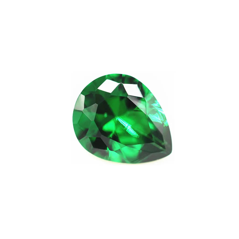 

Emerald Pear Shaped Faceted Gemstone Teardrop Cut Emerald Gem Medium Green Emerald Multiple Sizes to Choose