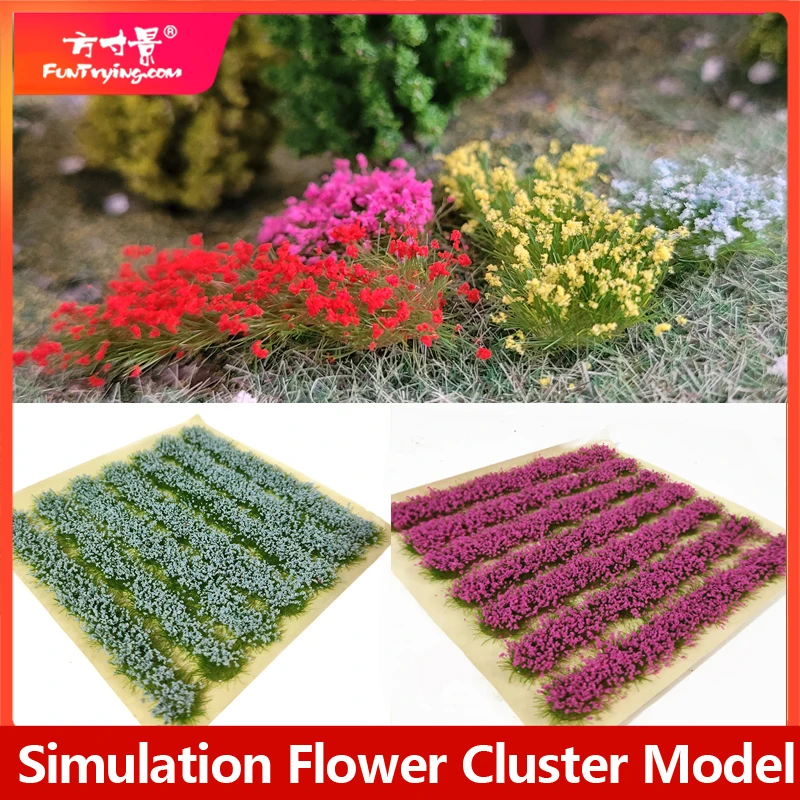 Simulation Flower Cluster Model Strip Viscose Weeds Static Scenery Garden Decor Landscape Wargame Grass Tuft Diy Building Layout