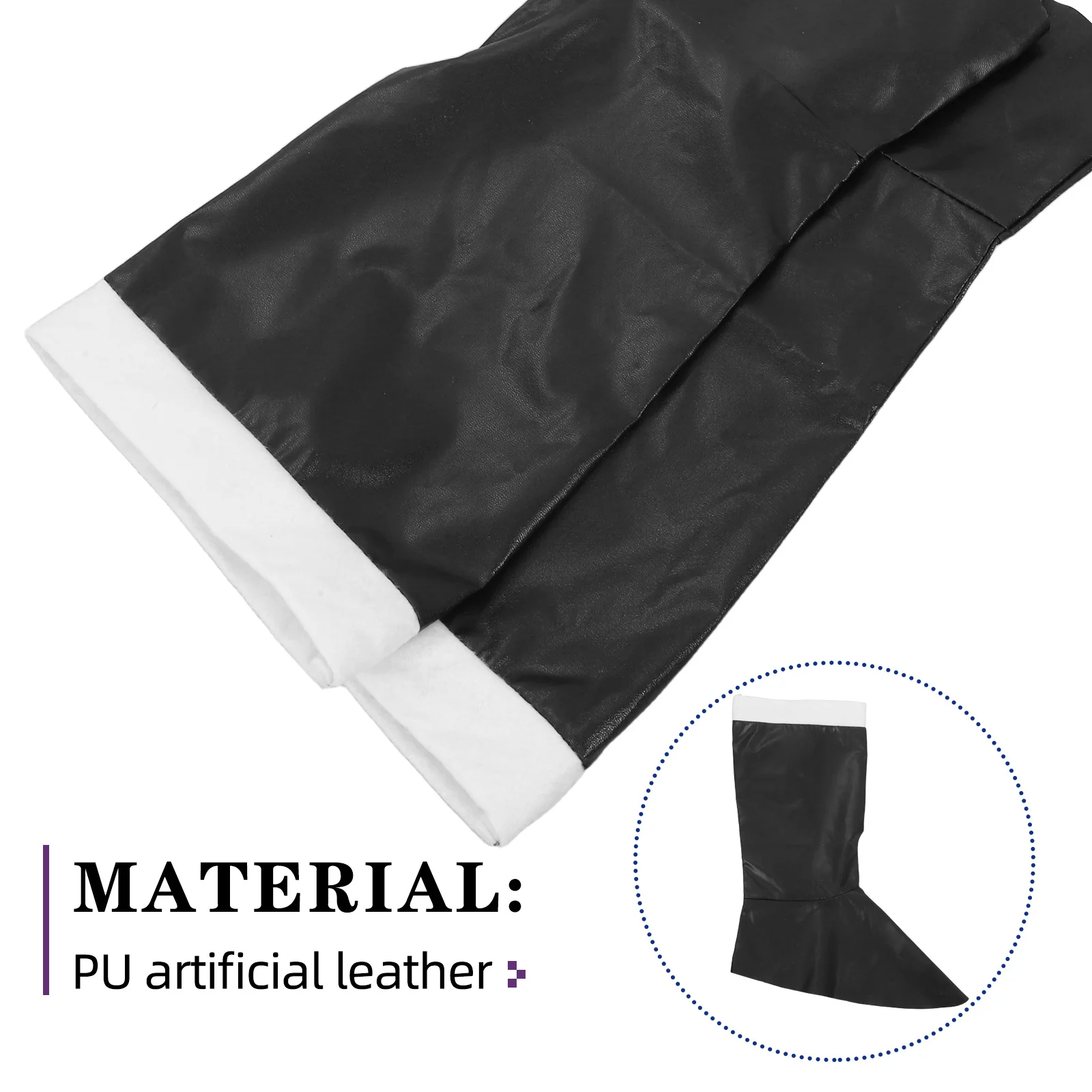 어린이용 PU 인조 무릎 높이 부츠 커버 크리스마스 의상 공연 산타 의상 소품 10-13세