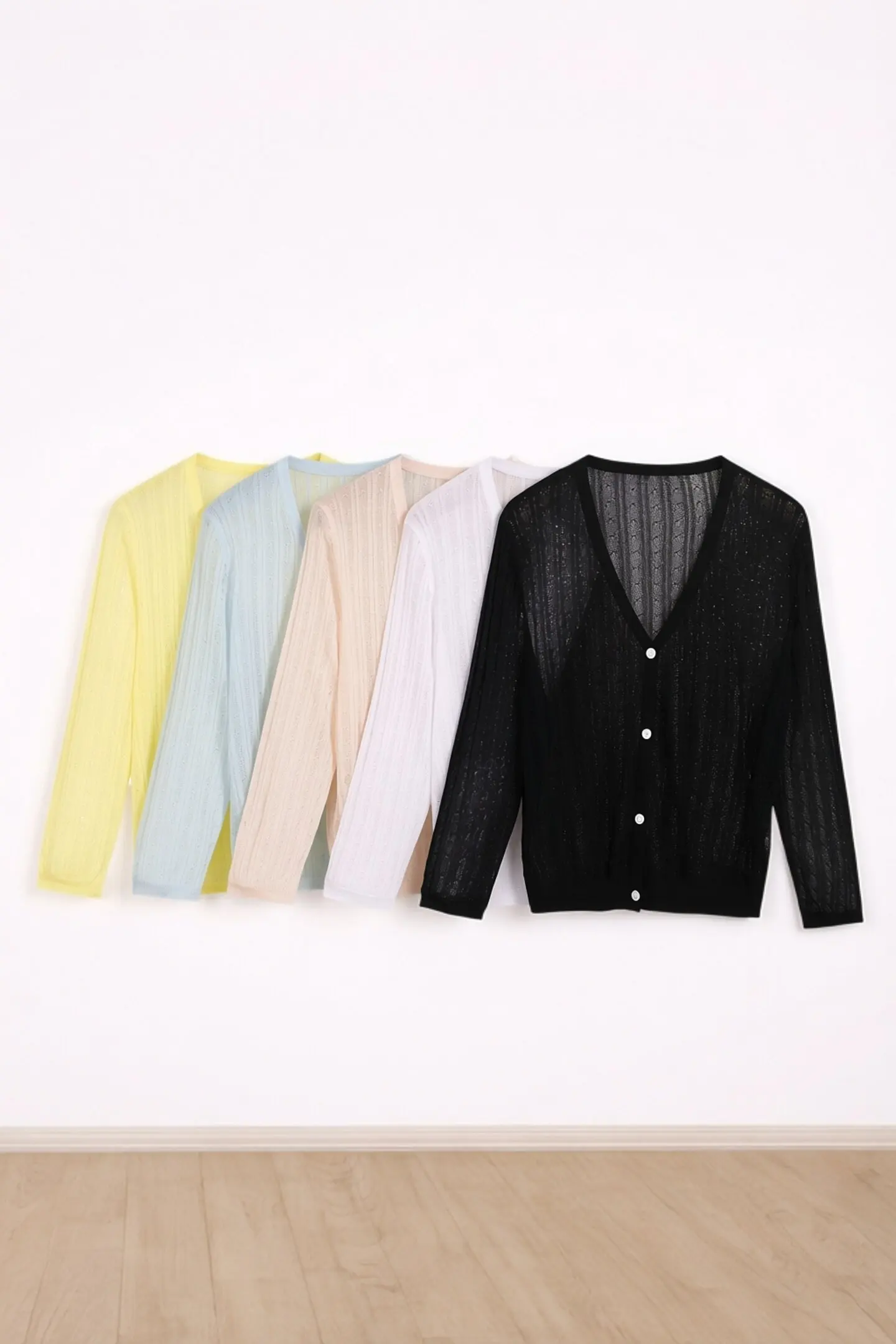 Summer Cardigan Women V-neck Female Korean Fashion Style Long Sleeve Top Cropped Girls Knitted Ladies Sweaters Women's Coat Cute - view 2