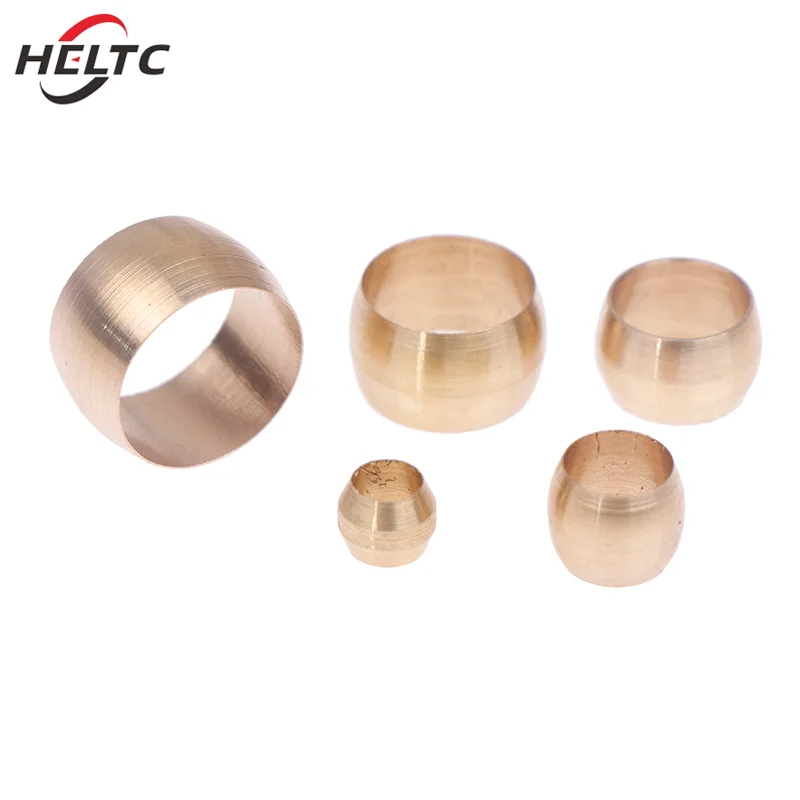 

10Pcs 4 6 8 10 12 Mm Tube Brass Ferrule Compression Copper Sleeve Seal Ring Air Hydraulic Pipe Fitting Union Connector