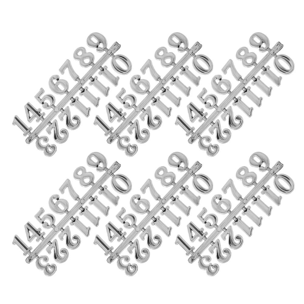 

6Sets Clock Arabic Numerals Durable Plastic DIY Replacement Number Kit Repair Parts Wall Clock Decor Digital Bell Repair Parts